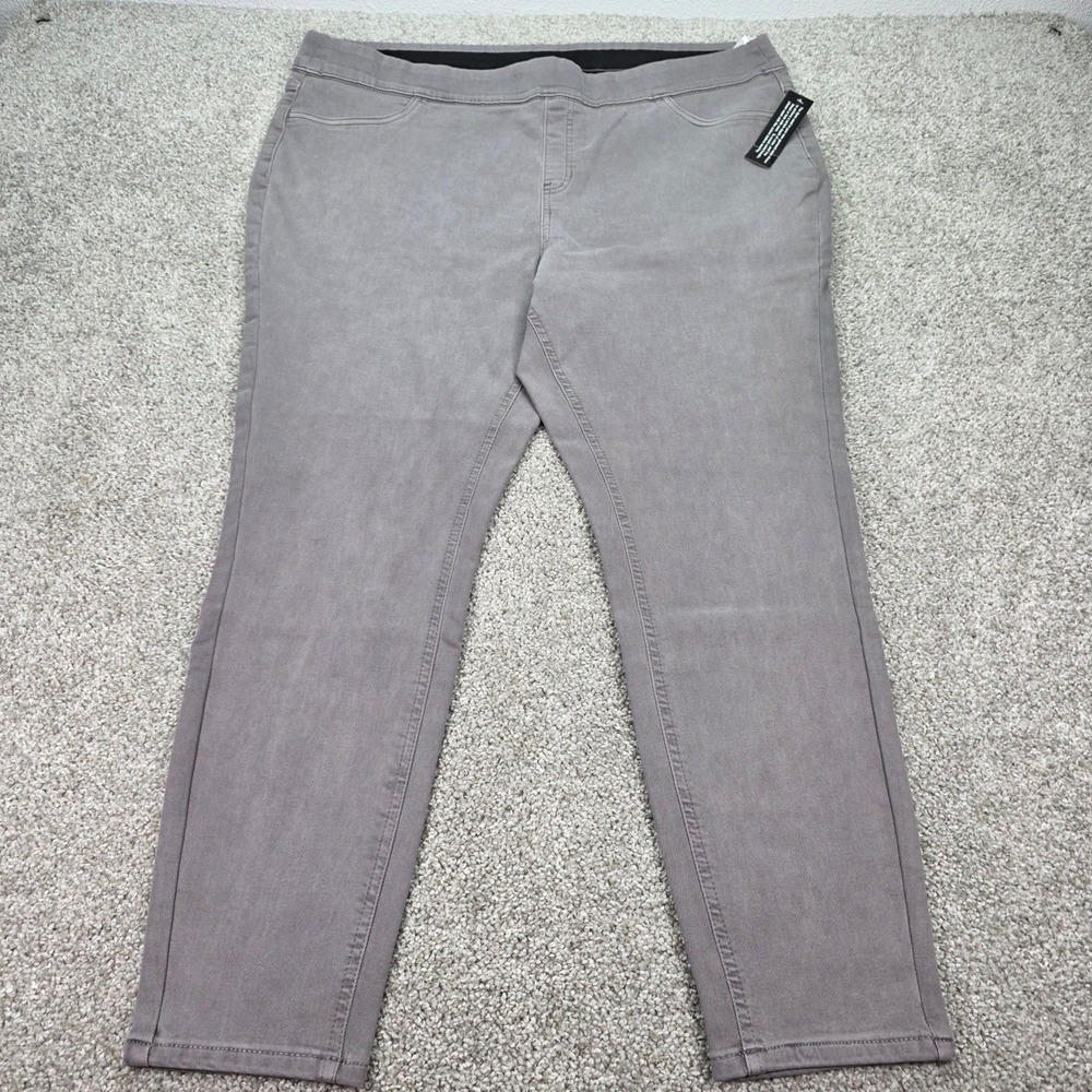 Denim & Co Gray Pull On Jeggings Stretch Pants Womens 22W New